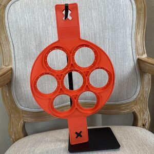 Silicone Pancake Maker Mold Non-Stick Fried Egg Ring 7-Hole Flapjack Cooker Red